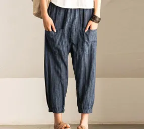 Casual Loose Blue Pants