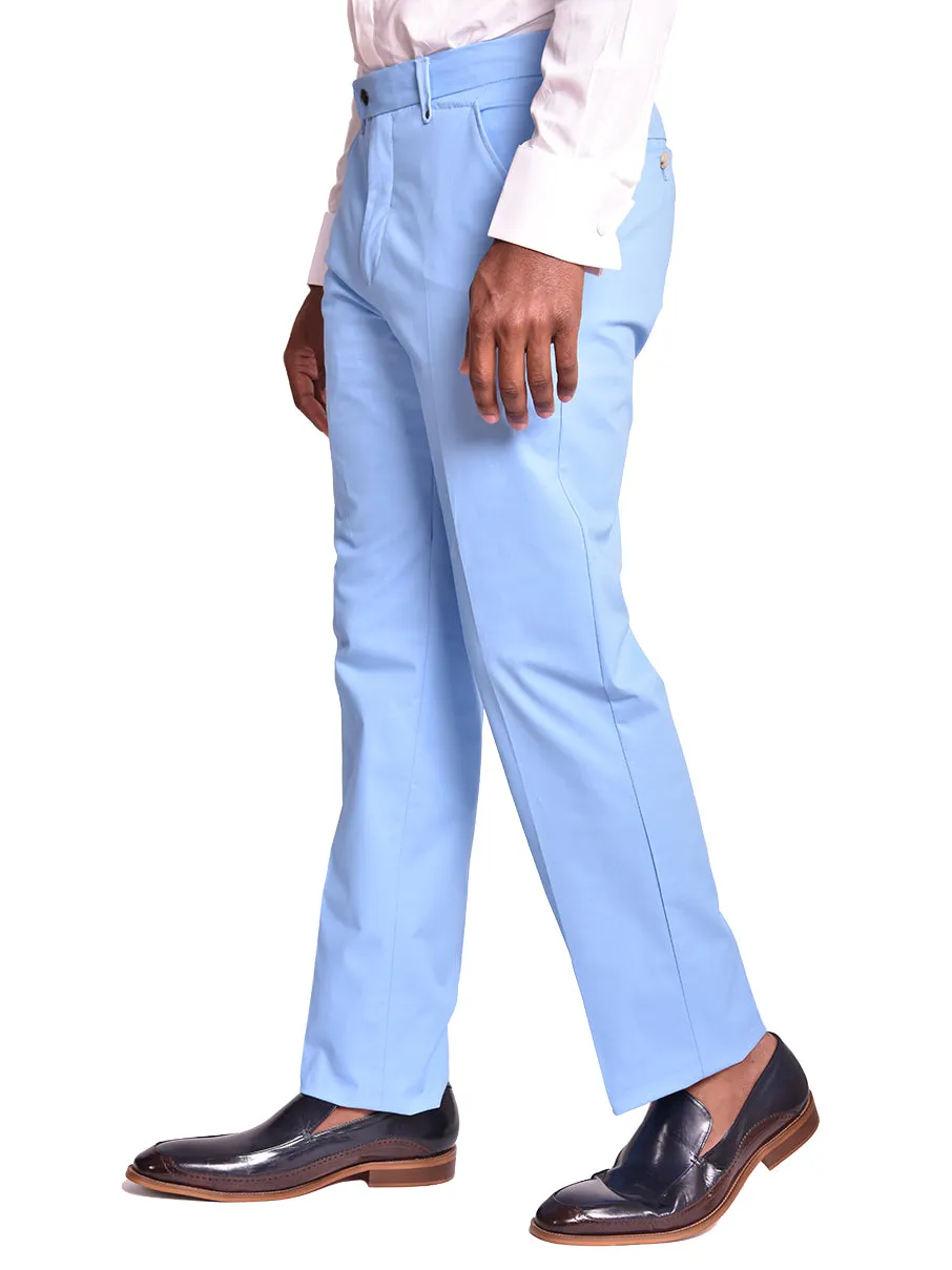 Chino Flat Front Pant | 100% Cotton | Light Blue