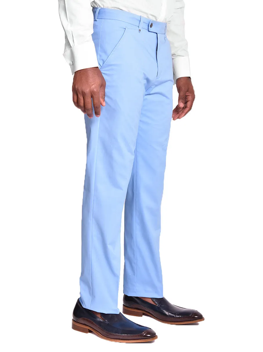 Chino Flat Front Pant | 100% Cotton | Light Blue