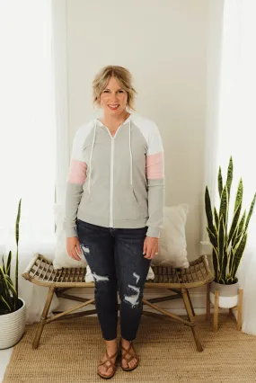 Colorblock Drawstring Jacket