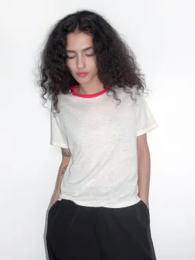 Contrast Color T-shirt with Wool Blend