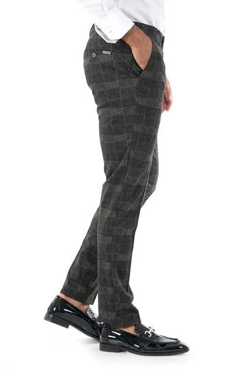 CP85 I BARABAS PLAID PANTS SLIM FIT I BLACK