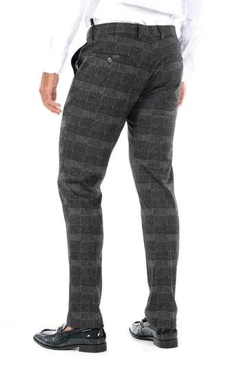 CP85 I BARABAS PLAID PANTS SLIM FIT I BLACK
