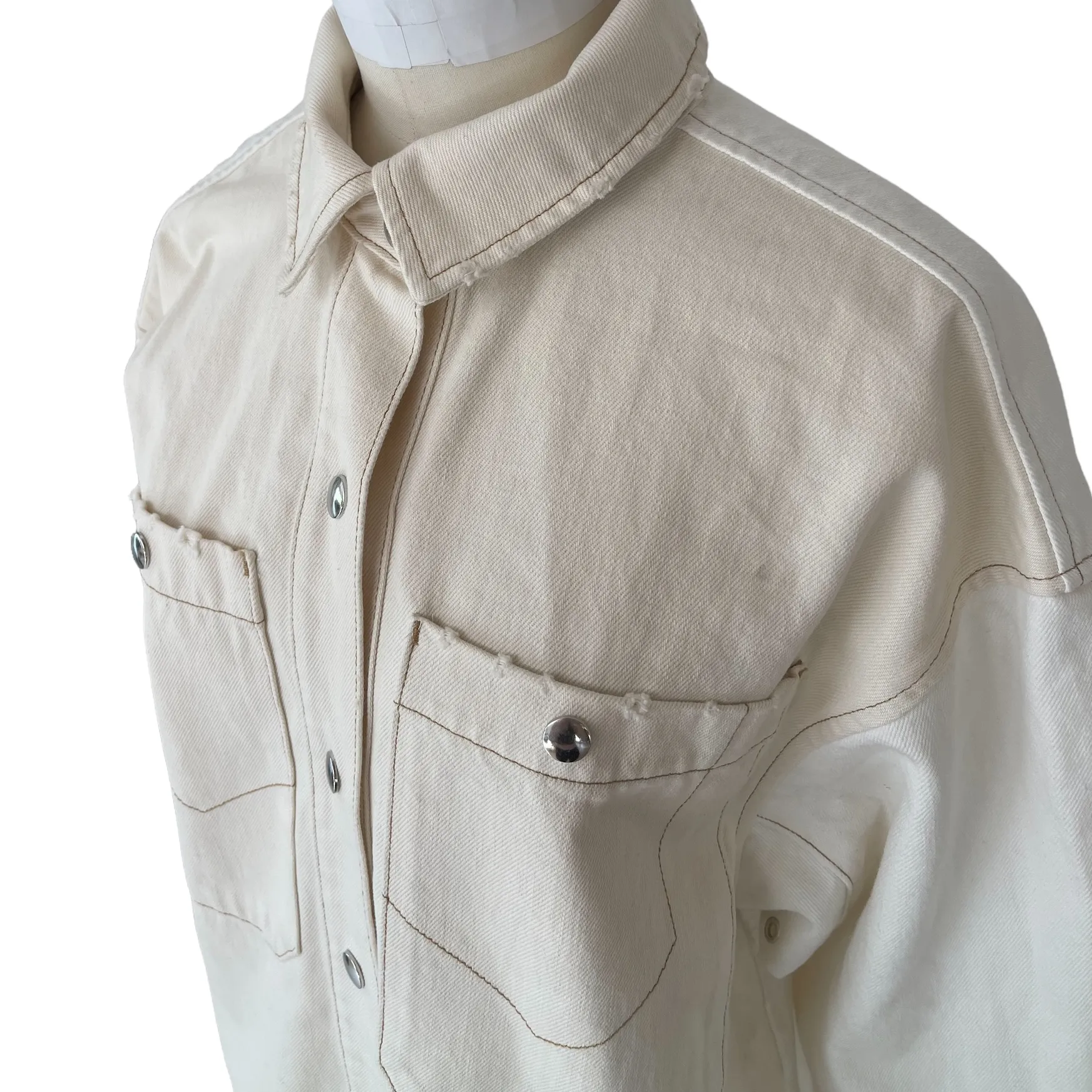 Cream Denim Jacket - XSS/XS