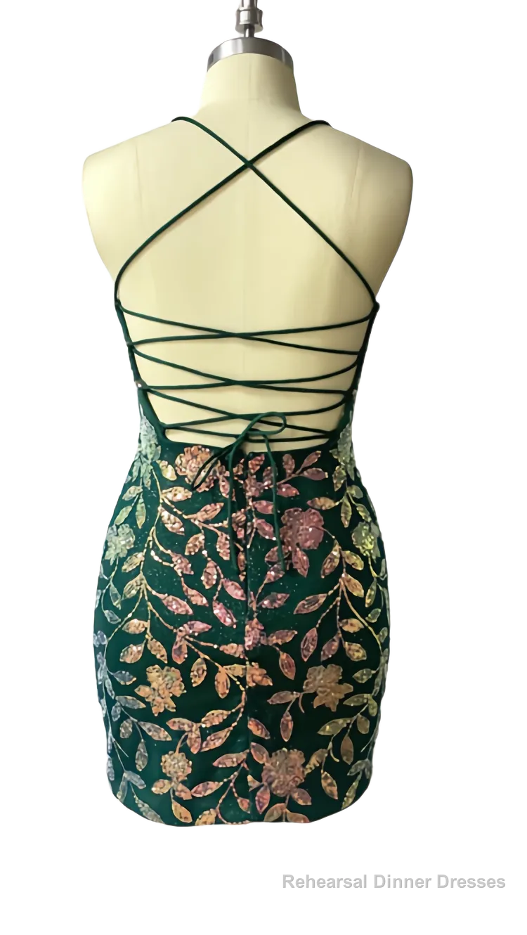 Cute Bodycon V Neck Blue Lace Homecoming Dresses