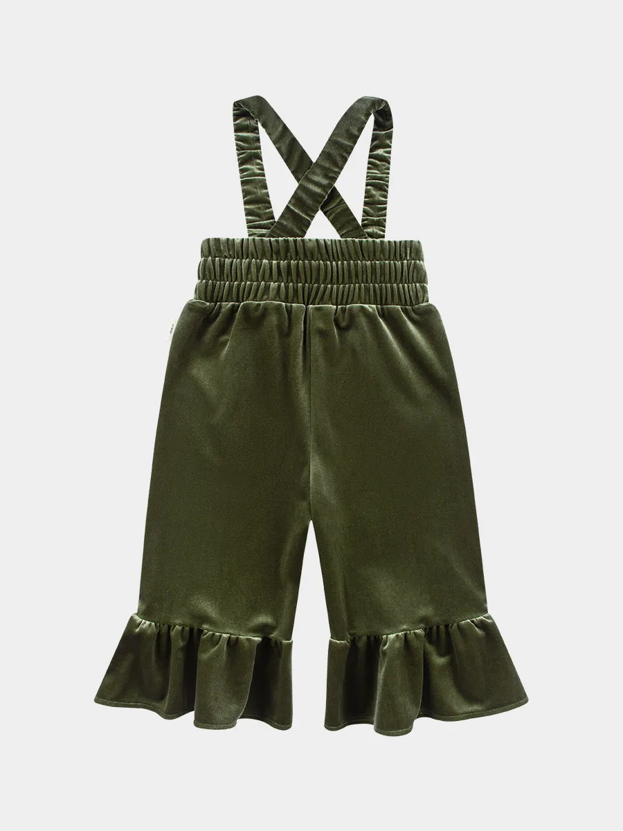 Daffodil Velvet Overall Trousers, Eucalyptus