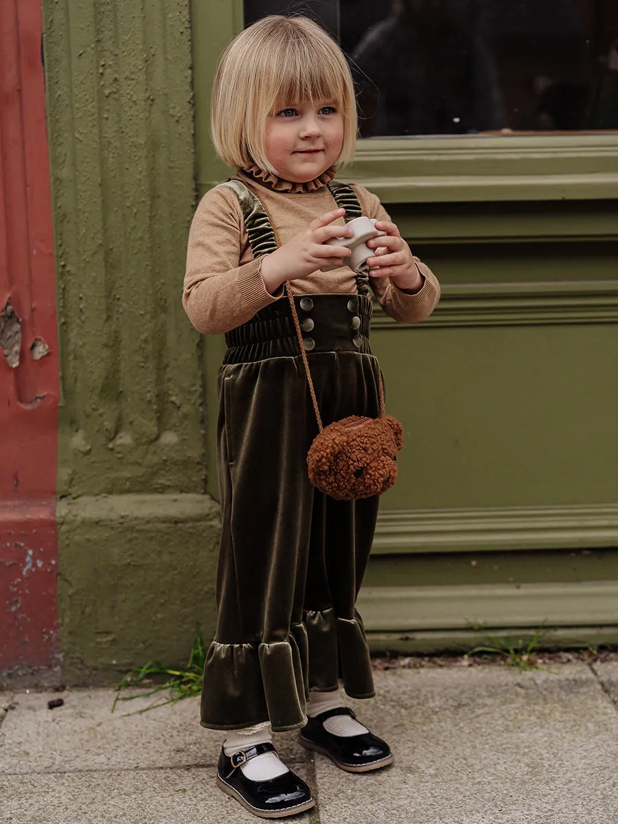 Daffodil Velvet Overall Trousers, Eucalyptus