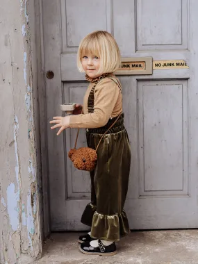 Daffodil Velvet Overall Trousers, Eucalyptus
