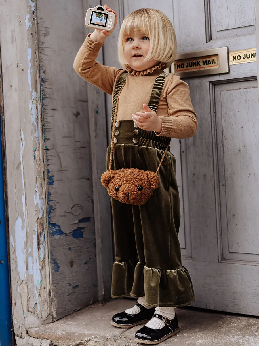 Daffodil Velvet Overall Trousers, Eucalyptus