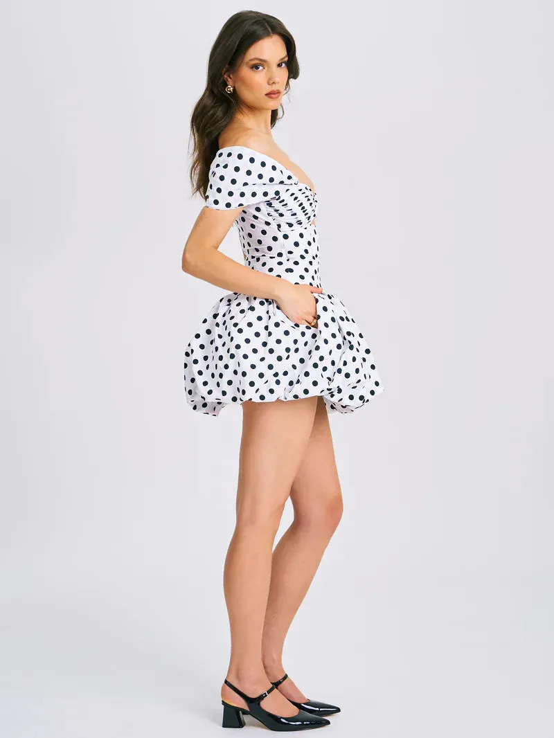 Dreams Dots Bubble Hem Mini Dress