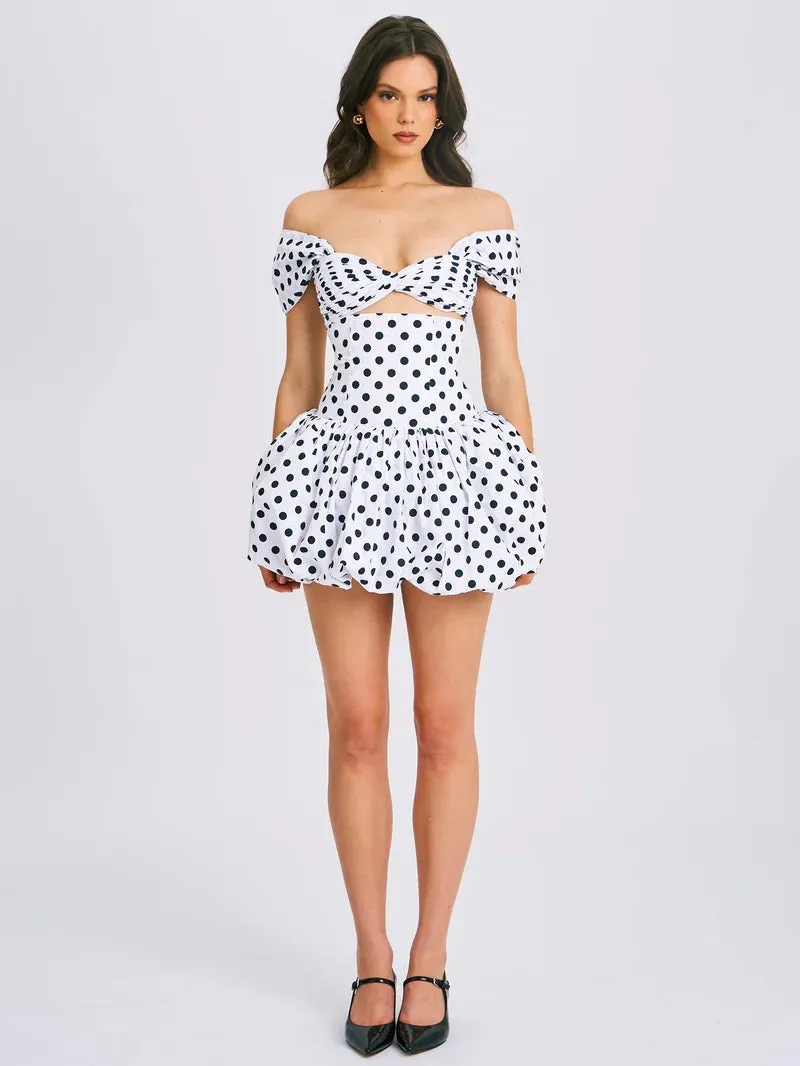 Dreams Dots Bubble Hem Mini Dress