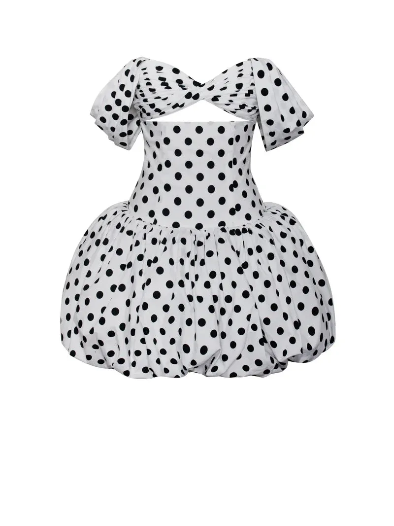 Dreams Dots Bubble Hem Mini Dress