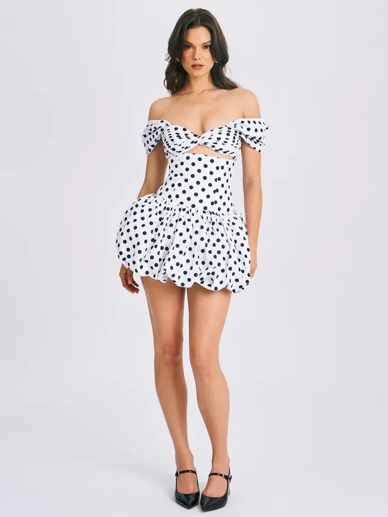 Dreams Dots Bubble Hem Mini Dress