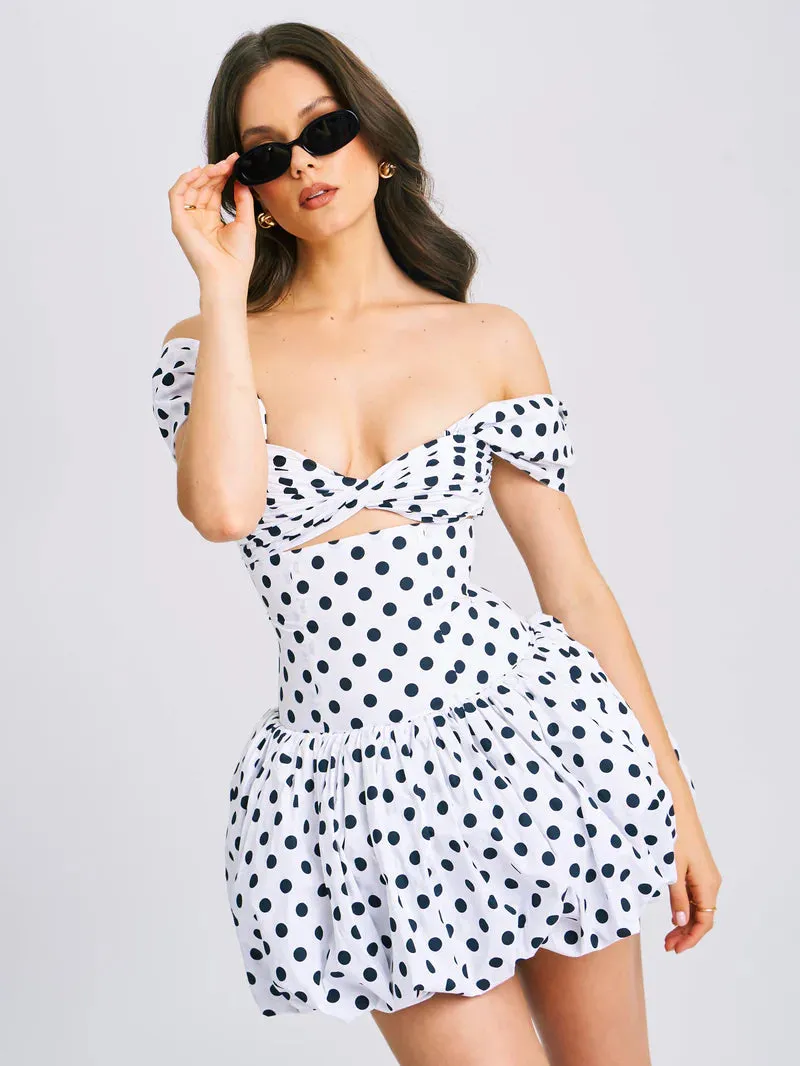 Dreams Dots Bubble Hem Mini Dress