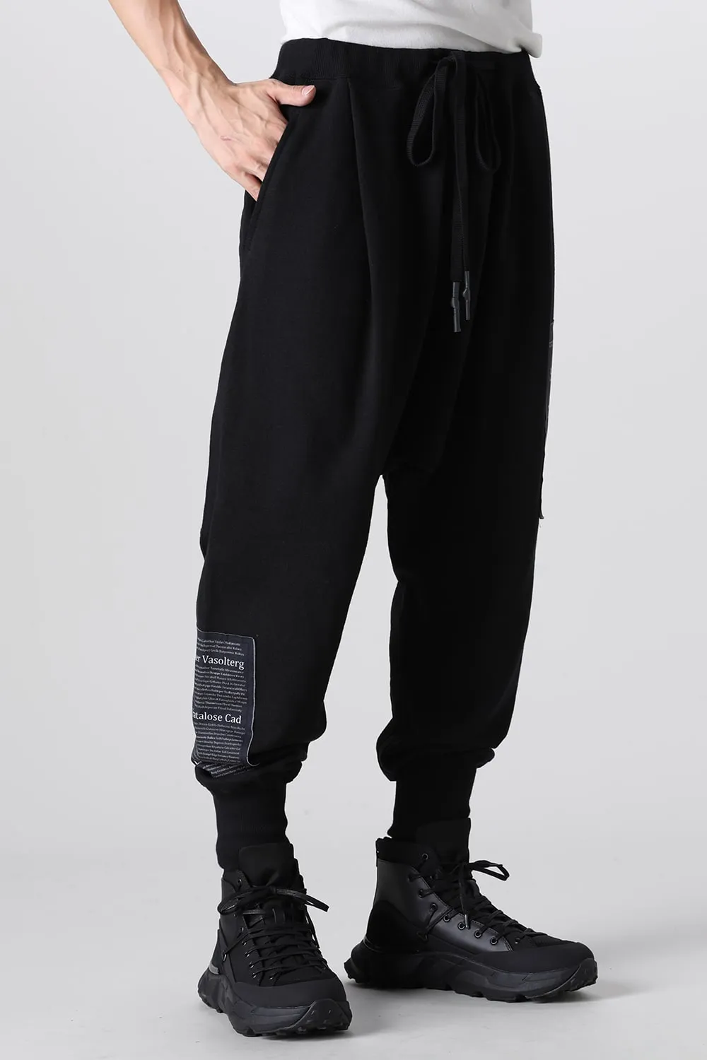 Drop Crotch Sweat Pants w/Printed Patches