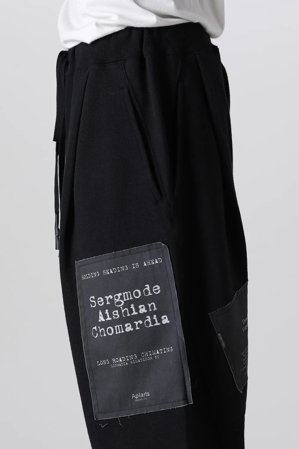 Drop Crotch Sweat Pants w/Printed Patches