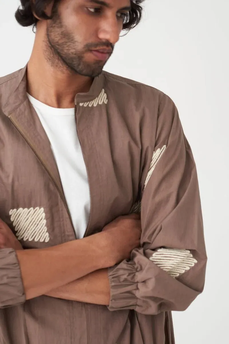 Embroidered Bomber Jacket Co-ord (Set of 2) - Cedar