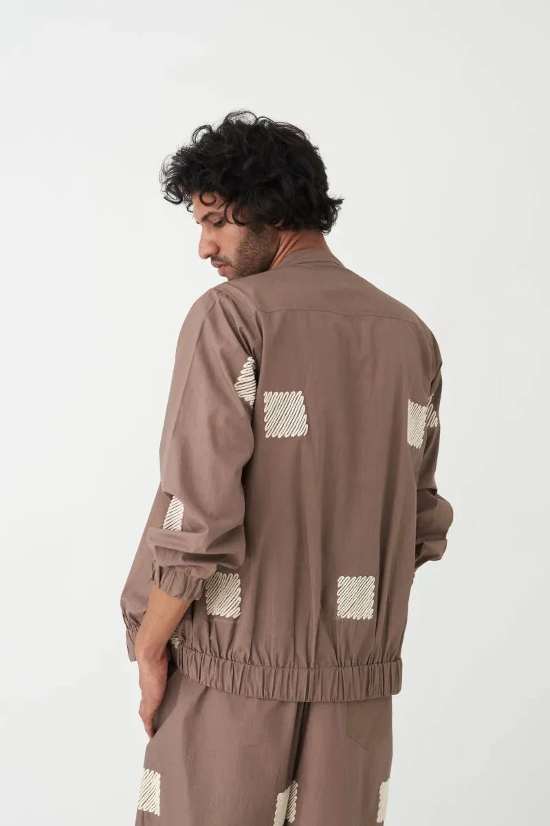 Embroidered Bomber Jacket Co-ord (Set of 2) - Cedar