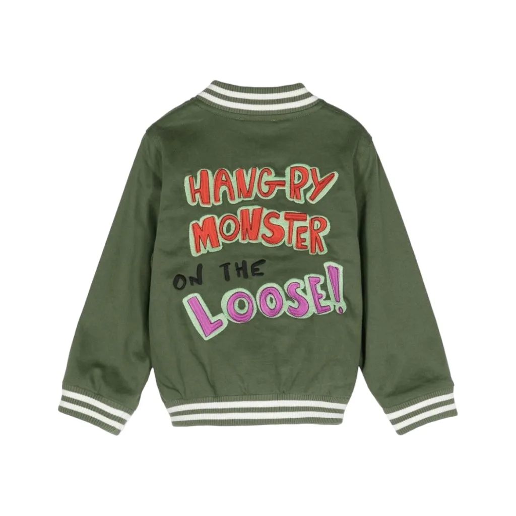 Embroidered Motif Bomber Jacket