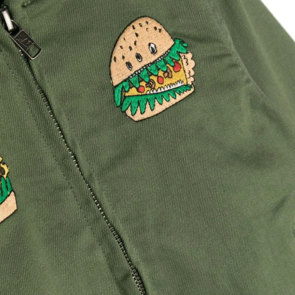 Embroidered Motif Bomber Jacket