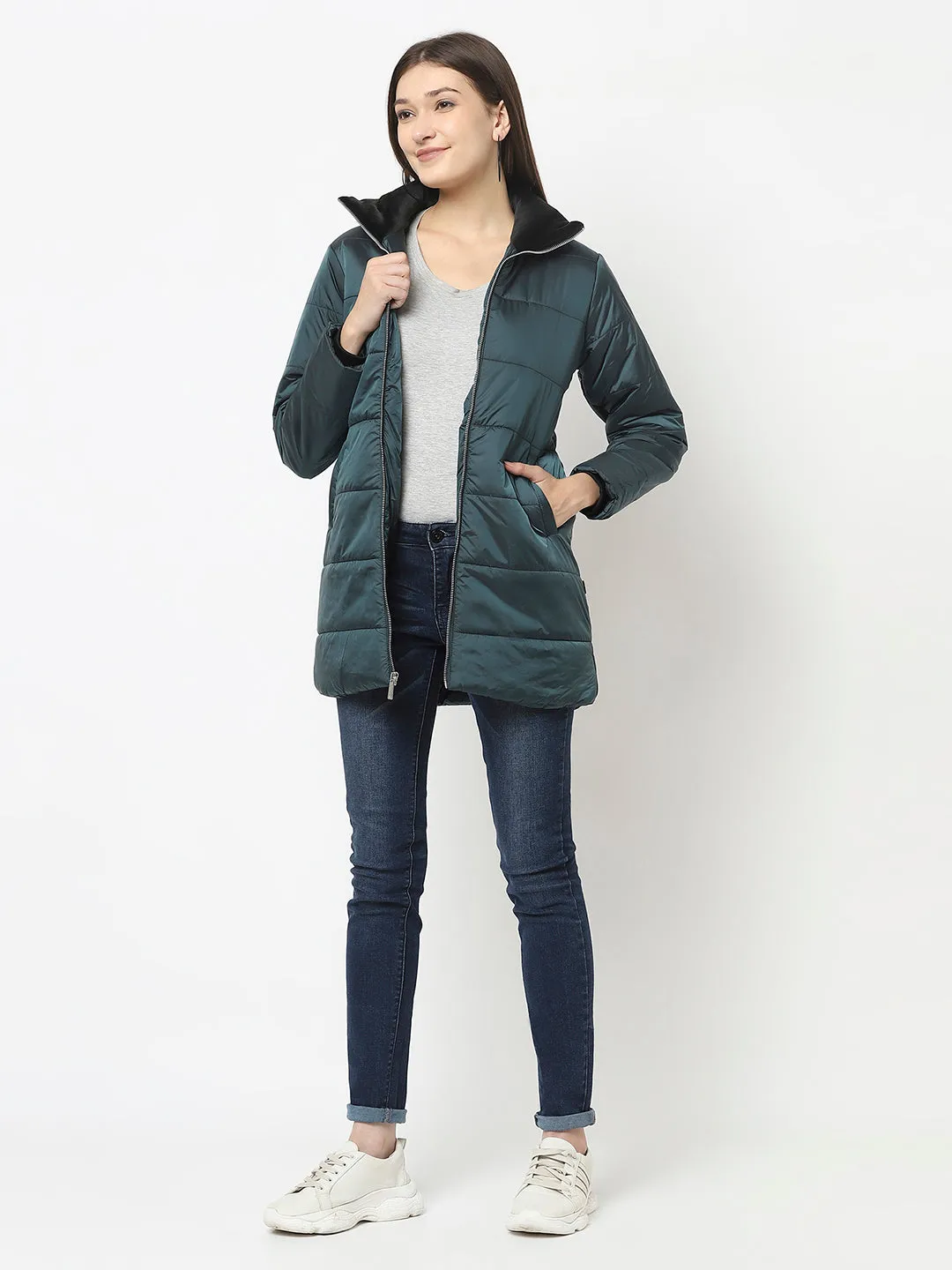 Emerald Green Puffer Jacket