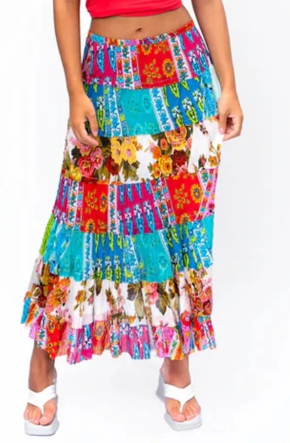 ETC Patchwork Maxi Skirt