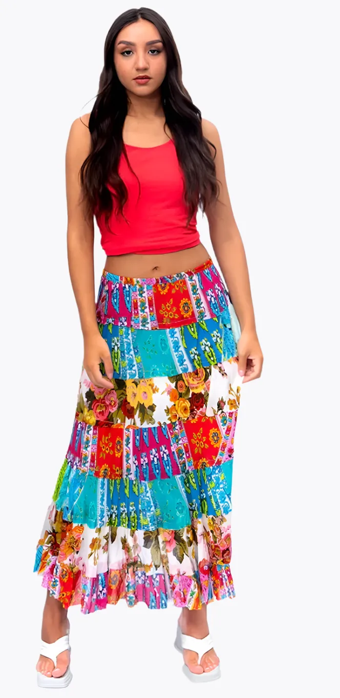 ETC Patchwork Maxi Skirt