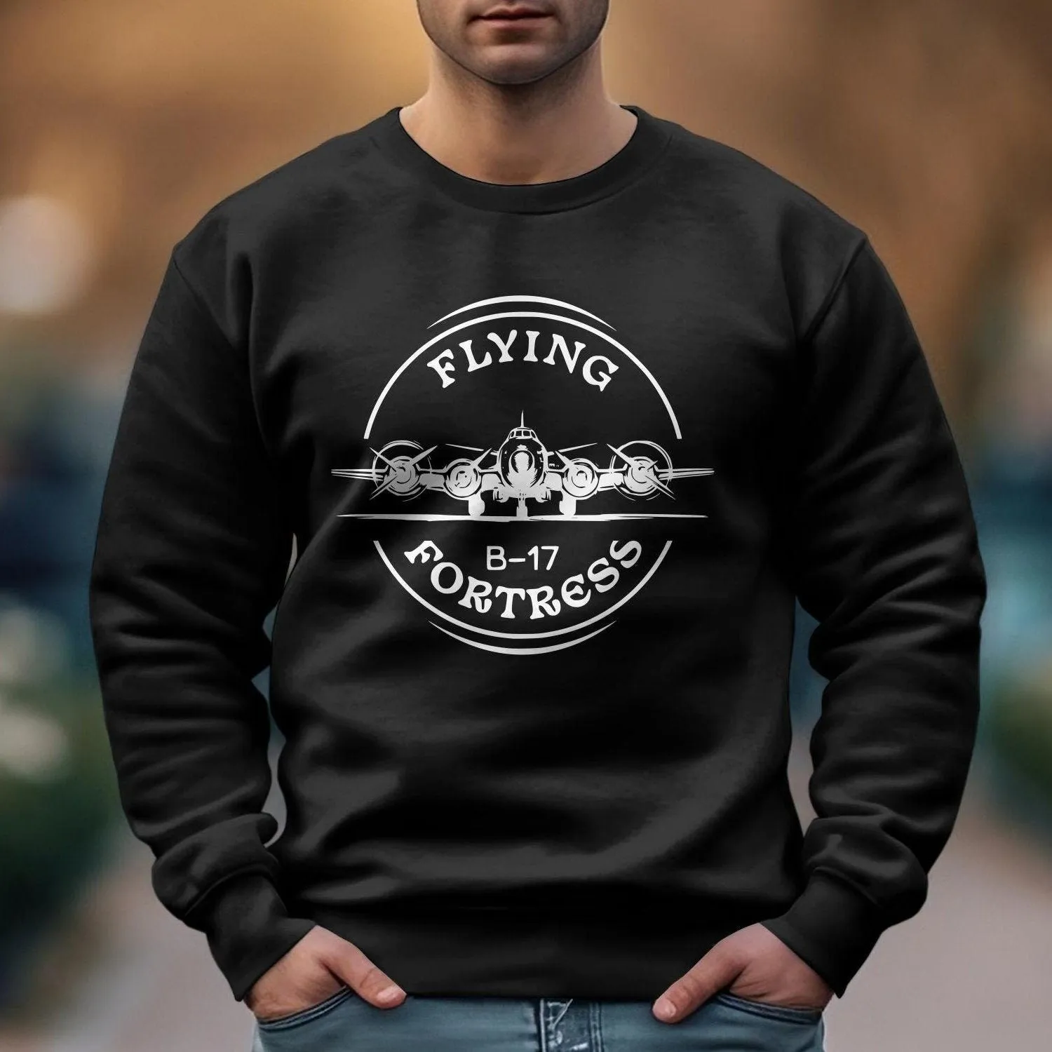 Flying Fortress B-17 T-Shirt, Vintage Aircraft Tee, WWII Bomber Plane Shirt, Aviation Enthusiast Gift, Retro Airplane Sweatshirt