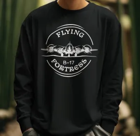 Flying Fortress B-17 T-Shirt, Vintage Aircraft Tee, WWII Bomber Plane Shirt, Aviation Enthusiast Gift, Retro Airplane Sweatshirt