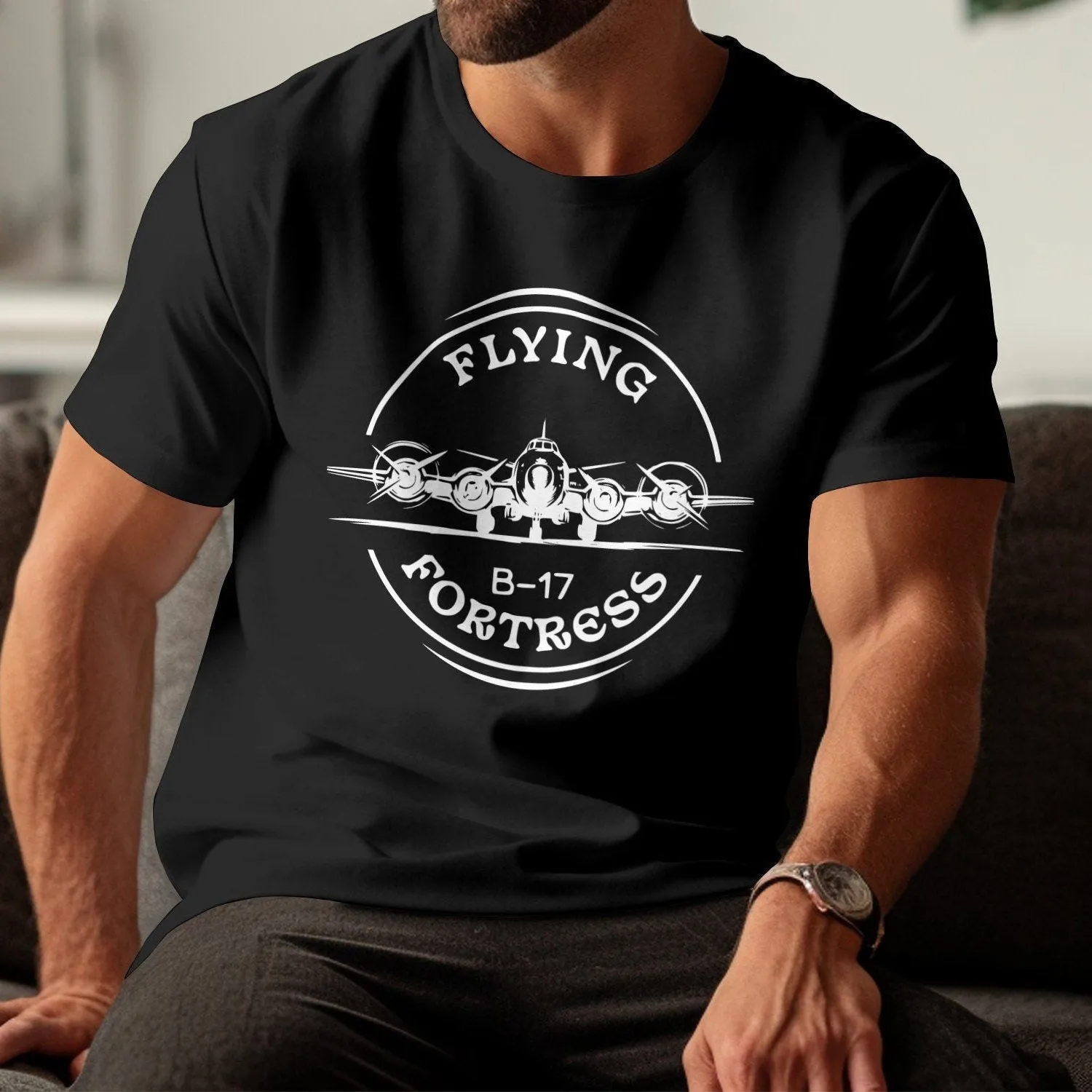 Flying Fortress B-17 T-Shirt, Vintage Aircraft Tee, WWII Bomber Plane Shirt, Aviation Enthusiast Gift, Retro Airplane Sweatshirt