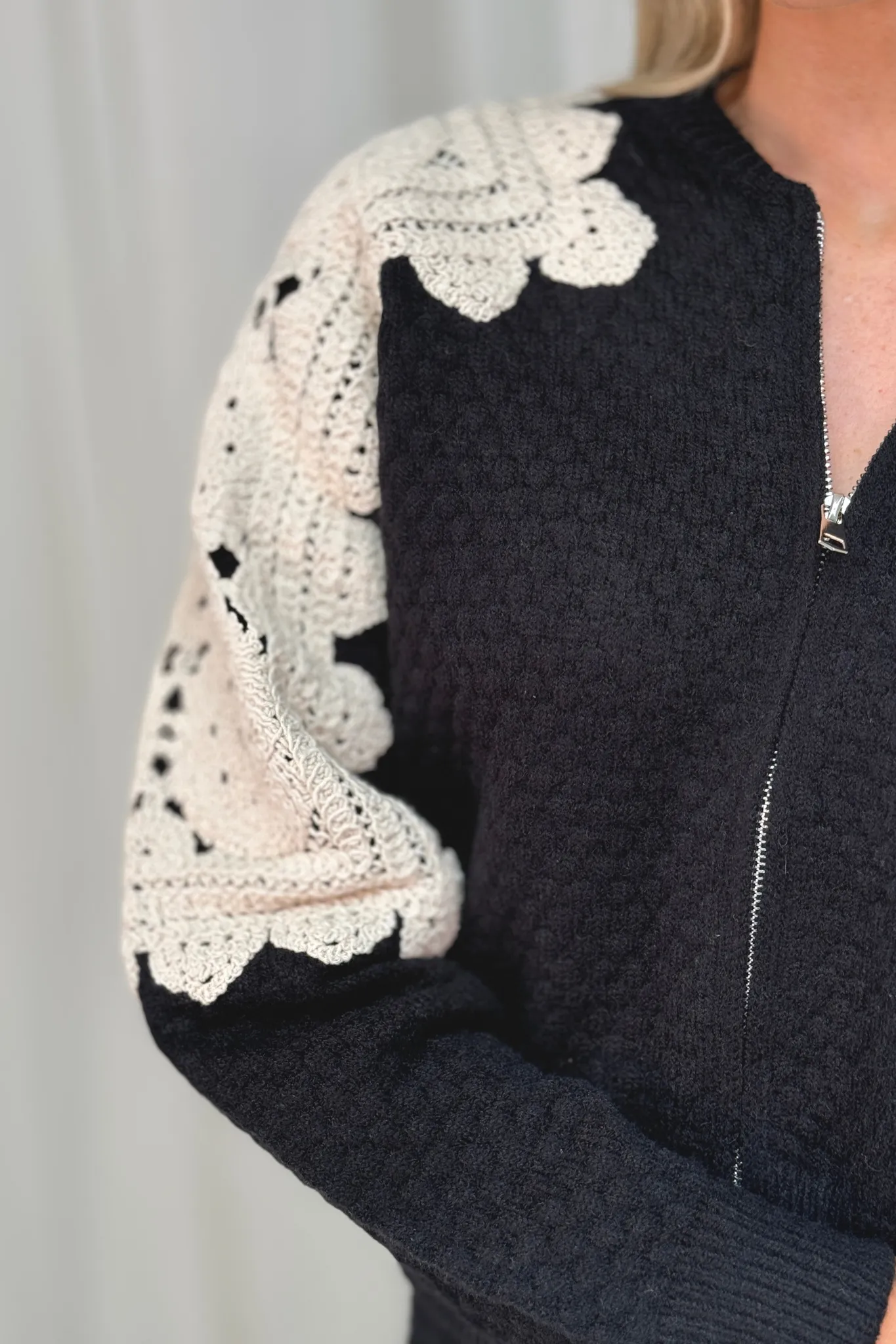 Flynn Embroidery Detail Bomber Jacket In Black