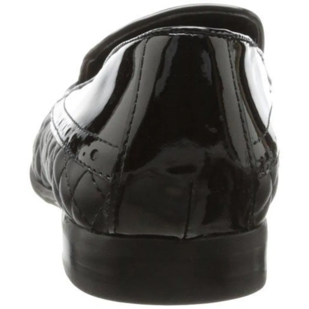 Franco Sarto Women's Tweed Black Quilted Leather Loafer Flat