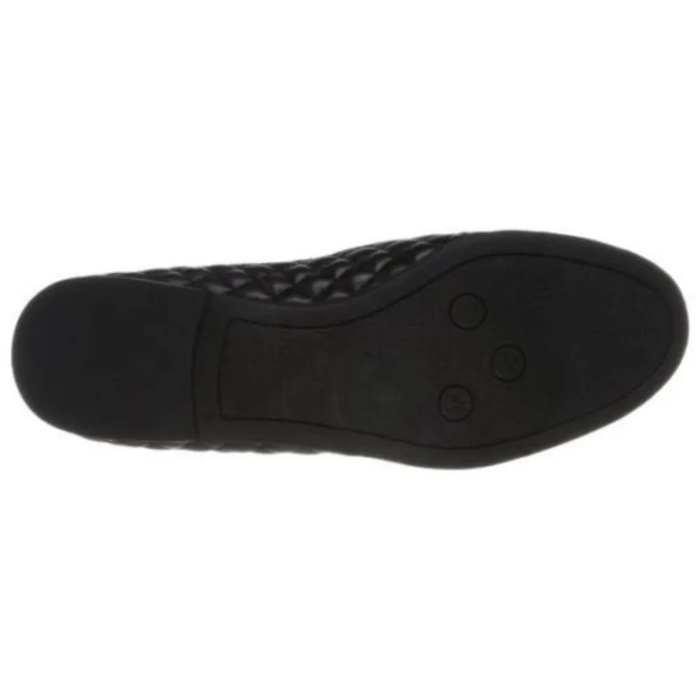 Franco Sarto Women's Tweed Black Quilted Leather Loafer Flat