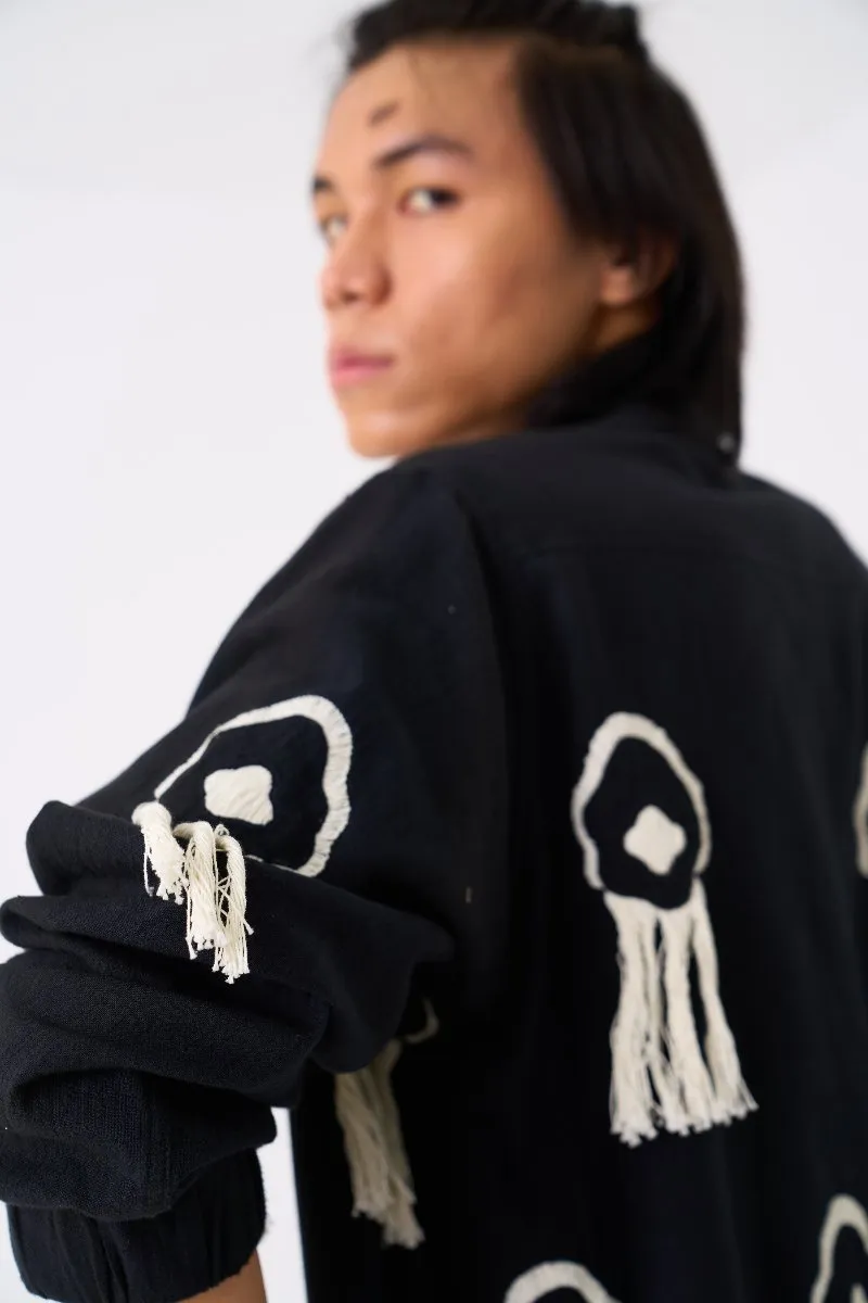 Fringe Bomber Jacket Co Ord Set Of 2 Black