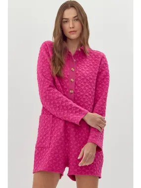 Fuchsia Textured Romper