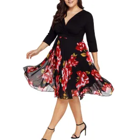 Funki Buys | Dresses | Women's Floral Chiffon Cocktail Dress