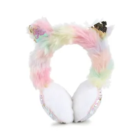 Fur Ear Muffs with Reversible Sequins
