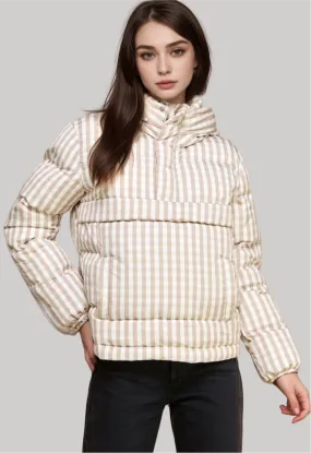 Gingham Pull Over Puffer Jacket