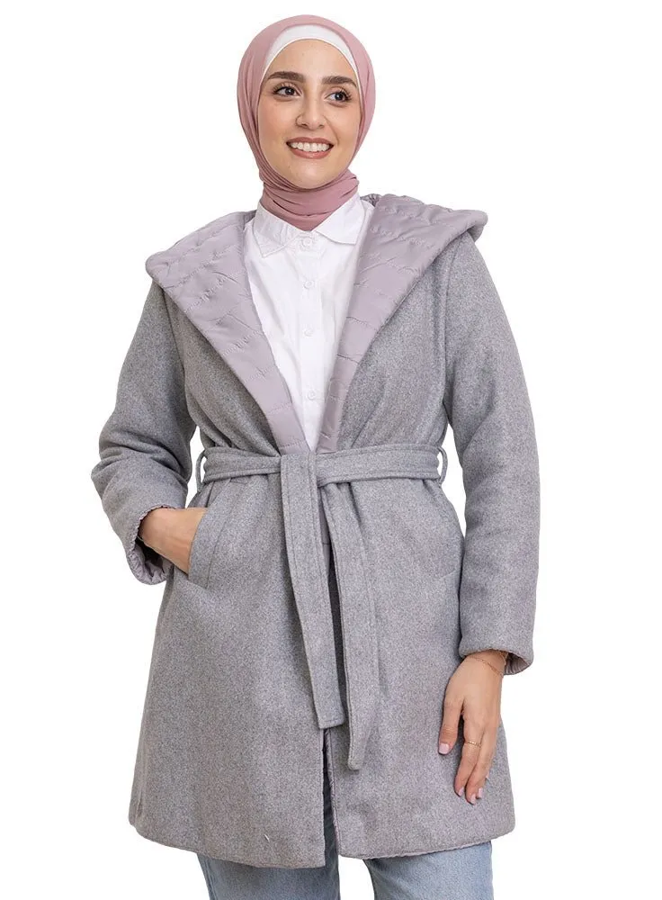 Grey Feather Double Face Jacket