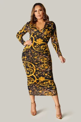 Hattie Slimming Ruched Midi Dress