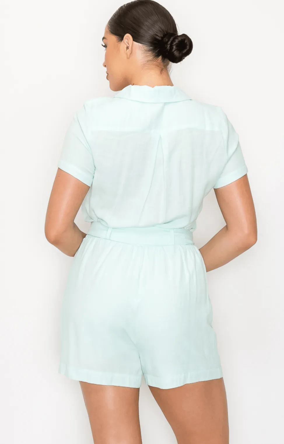 Haute Monde Button Down Romper HMP40572