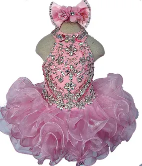 Heavy Beaded Little Girl/Child/Toddler Cupcake Pageant Dress