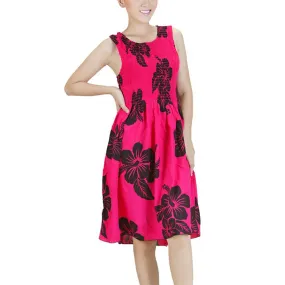 Hibiscus Women's Short Elastic Tank Dress
