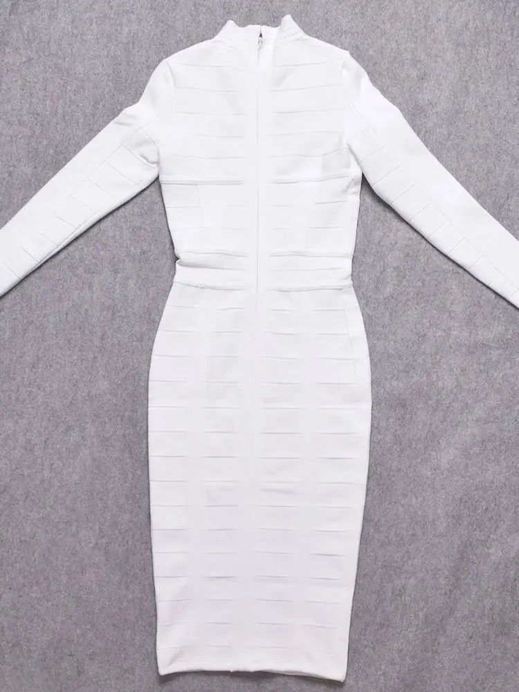 Hollow Out long sleeve bodycon Bandage Dress
