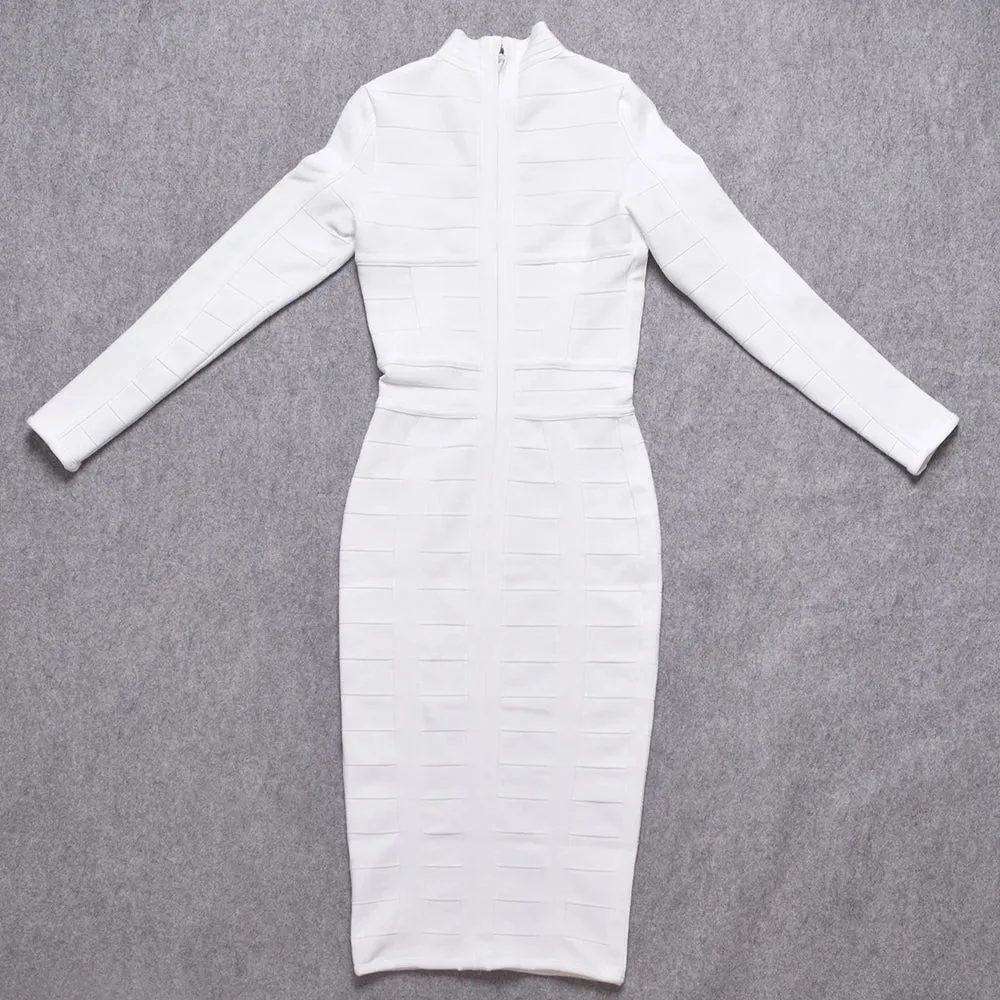 Hollow Out long sleeve bodycon Bandage Dress