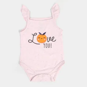 Infant Girls Knitted Romper Love You - S-Shell