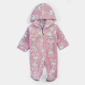 Infant Girls Velour Character Romper - Lavender