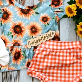 Infant Sunflower Plaid Romper