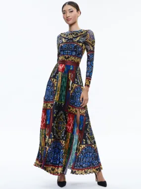 Ivey Pleated Skirt Maxi Dress After Sunset - Alice   Olivia