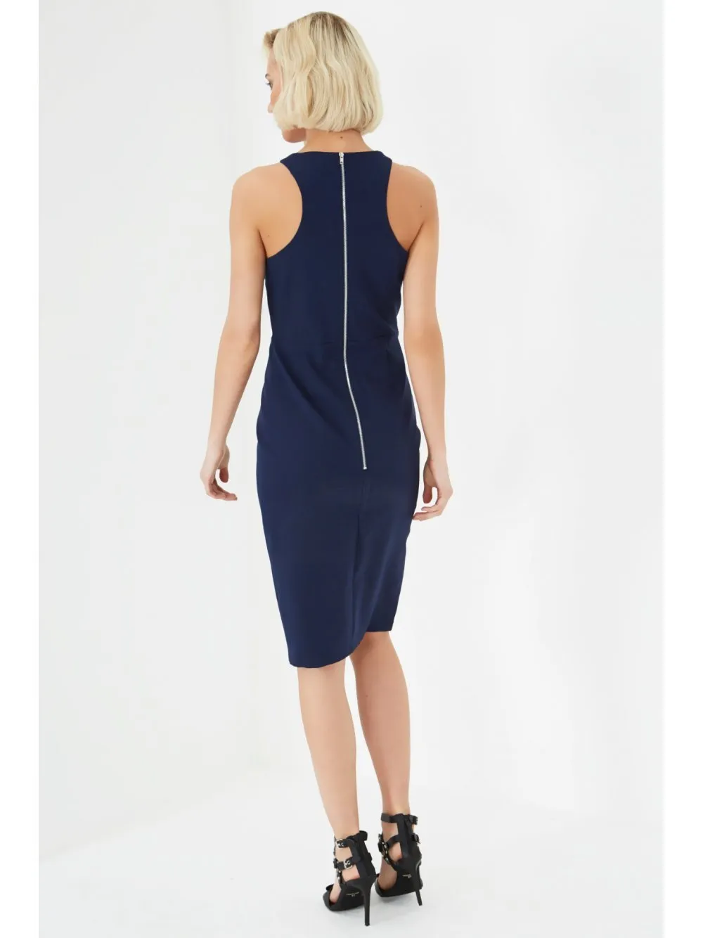 Lavish Alice Asymmetric Bodycon Midi Dress